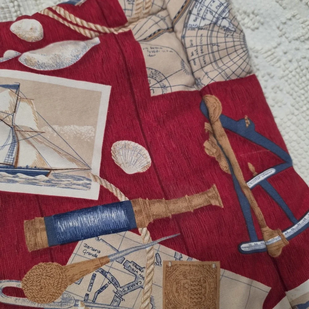 Vintage This End Up Nautical Pillow Shams Ships Maps Coastal ONLY ONE